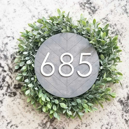 Herringbone Address Sign - Circle