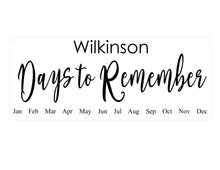 Days to Remember Dates Board