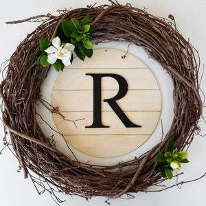 Shiplap Round -Custom Initial