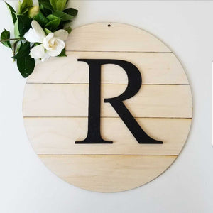Shiplap Round -Custom Initial