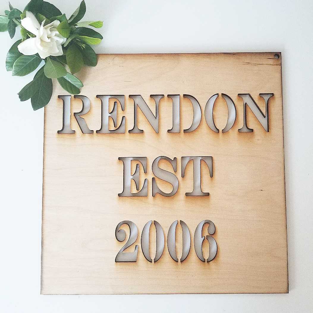 Custom Established Square Sign