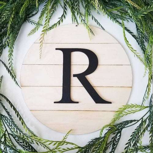 Shiplap Round -Custom Initial