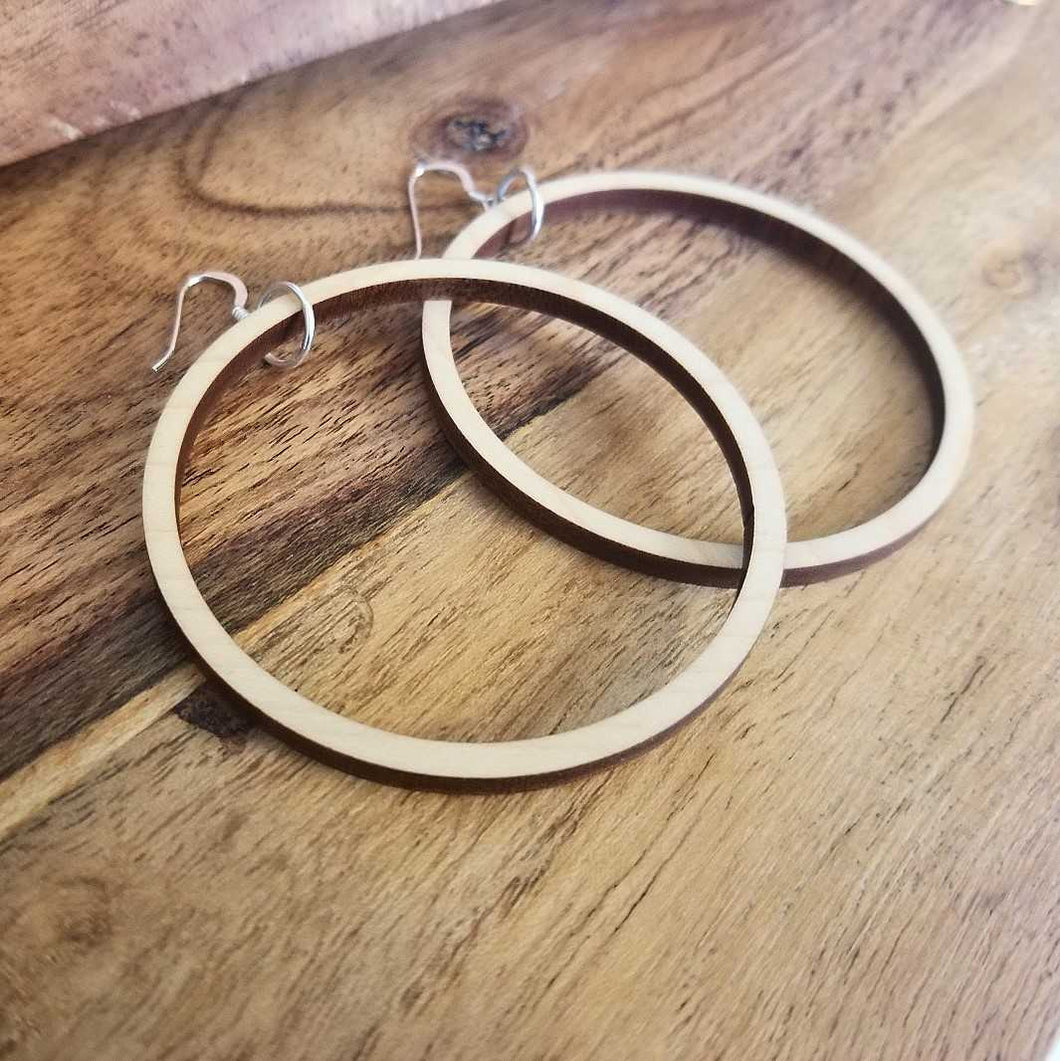 Wooden Hoop Earrings