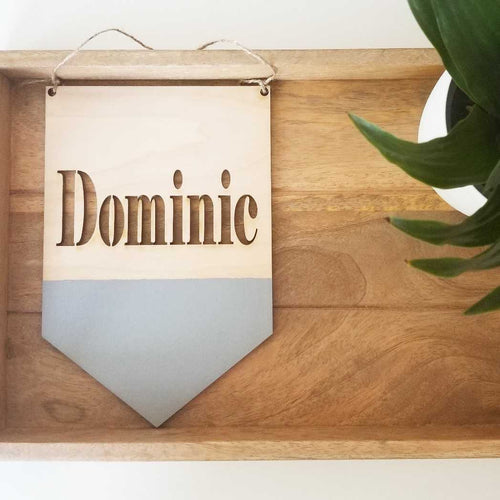 Personalized Wood Pennant Banner