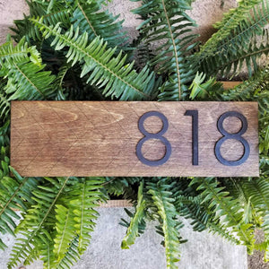 Herringbone Address Sign - Rectangle
