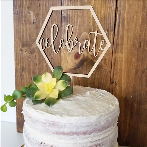 Celebrate Hexagon Cake Topper