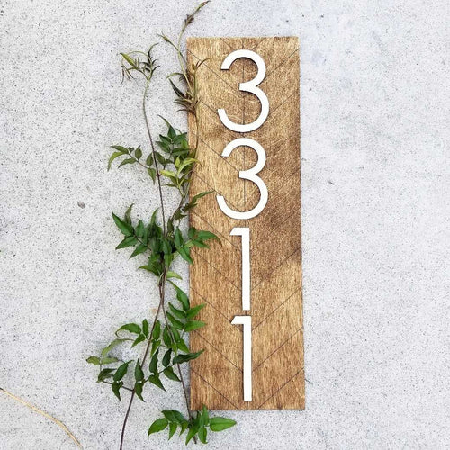 Herringbone Address Sign - Rectangle