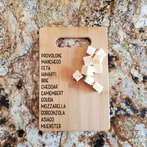 Cutting Board - Cheese List