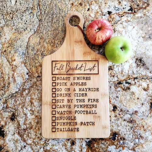 Cutting Board - Fall Bucket List